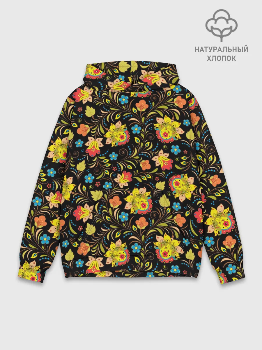 Худи мужской база хлопок / Хохлома