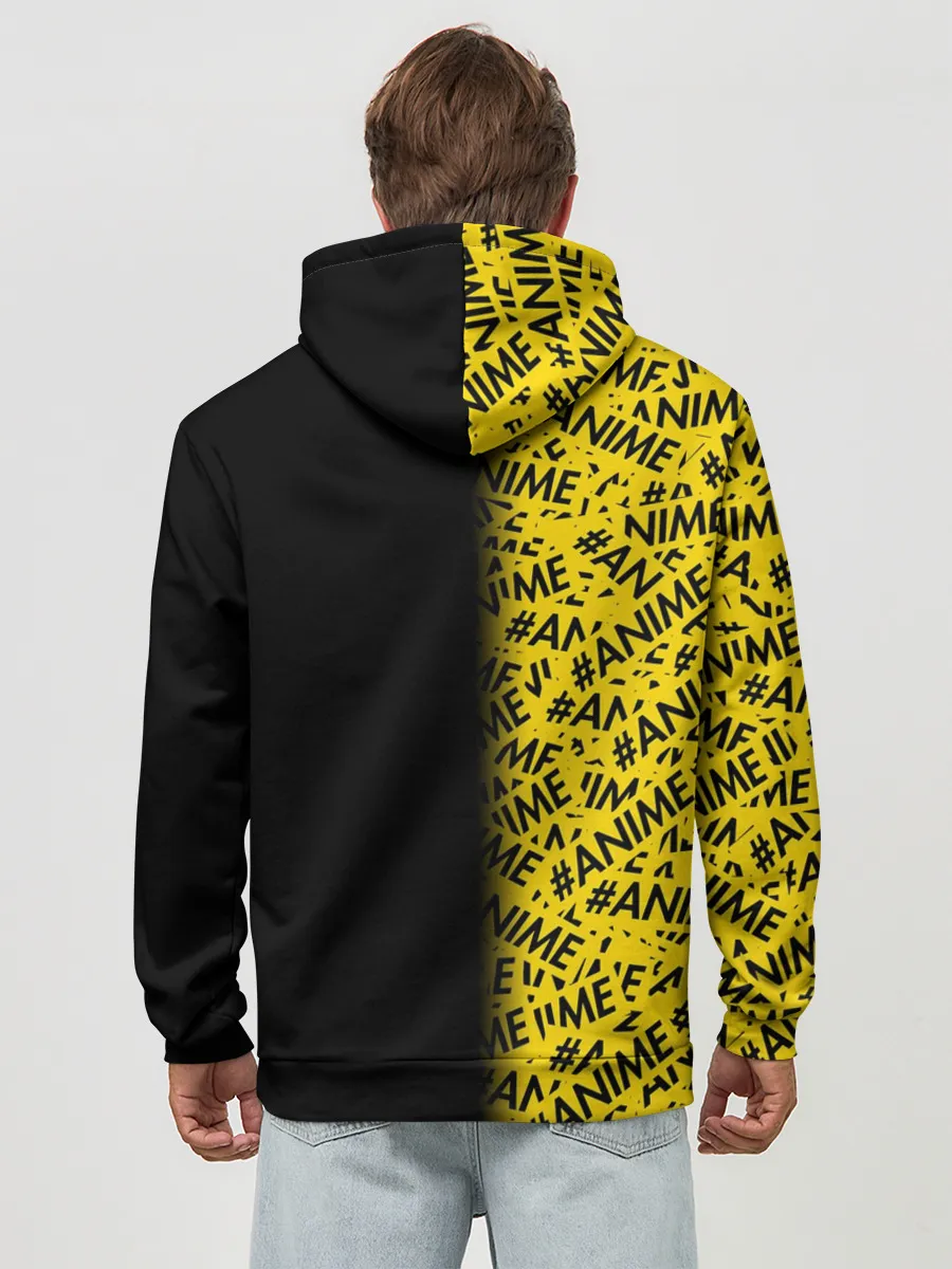 Худи мужской база хлопок / ANIME pattern text