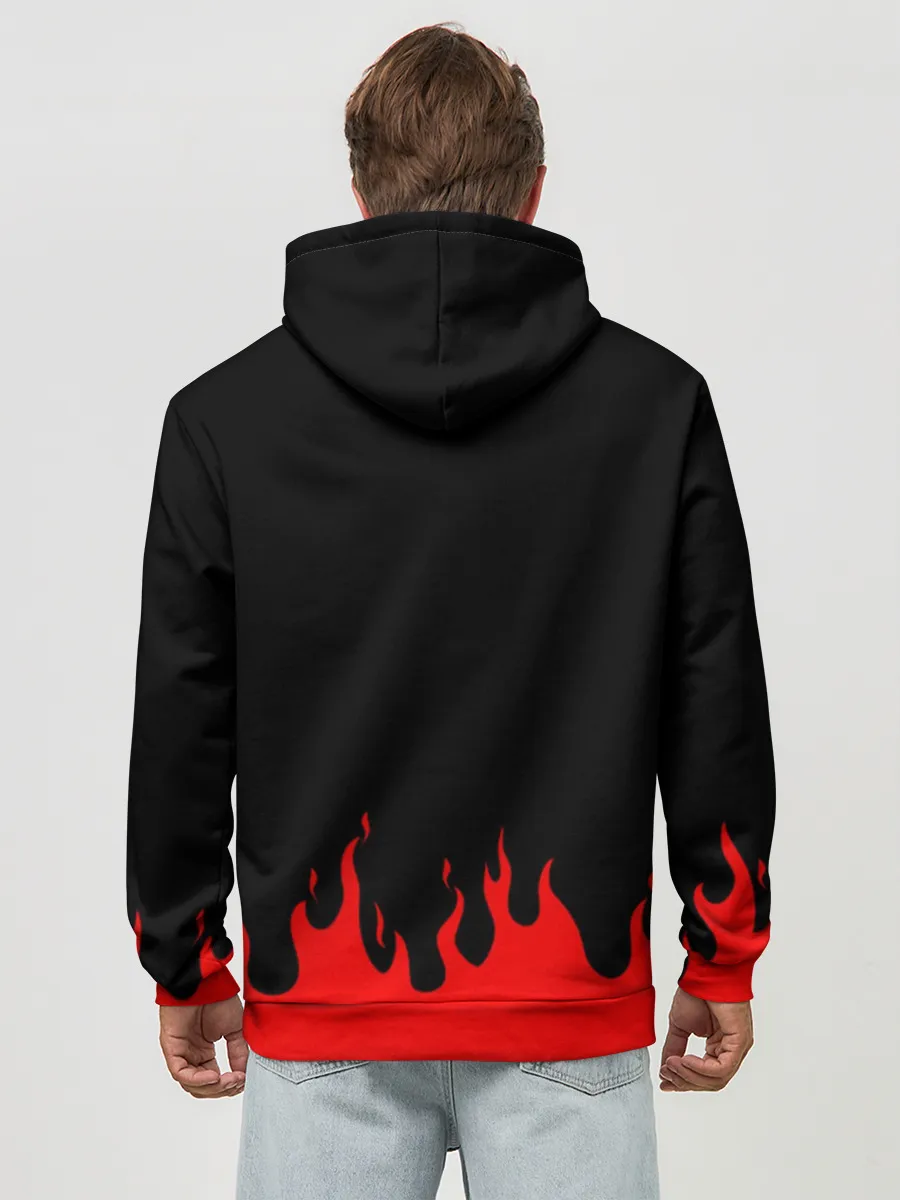 Худи мужской база хлопок / Гуррен Лаганн языки пламени