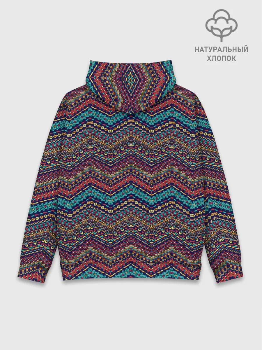 Худи мужской база хлопок / Африканский Орнамент 2