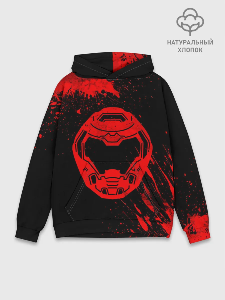 Худи мужской база хлопок / DOOM - Шлем
