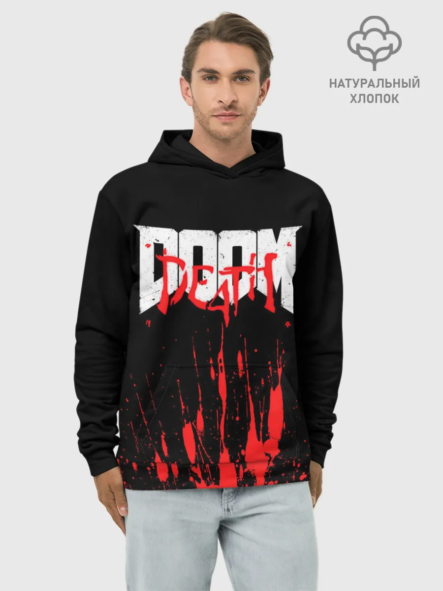 Худи мужской база хлопок / DOOM Bloody