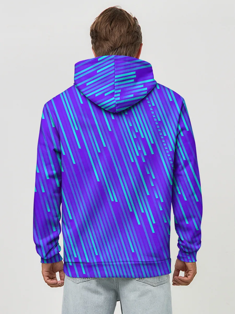 Худи мужской база хлопок / Неоновые Линии