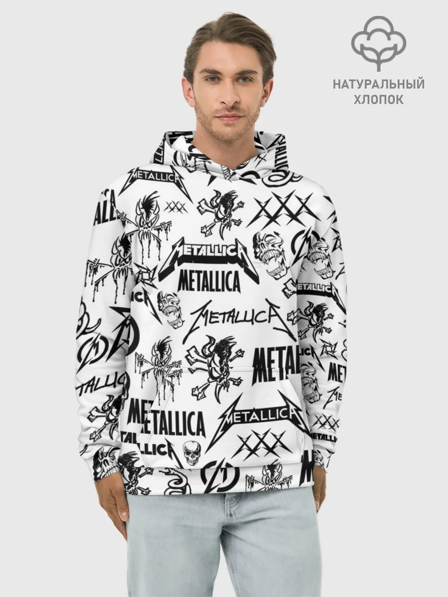 Худи мужской база хлопок / METALLICA LOGOBOMBING