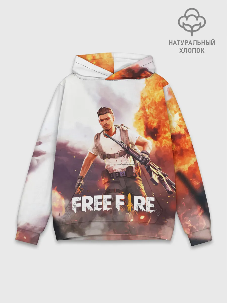 Худи мужской база хлопок / FREE FIRE
