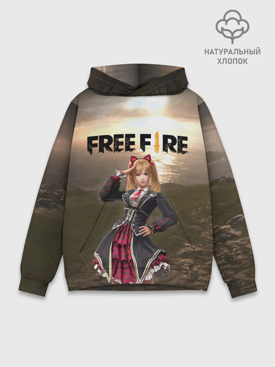 Худи мужской база хлопок / FREE FIRE - Caroline