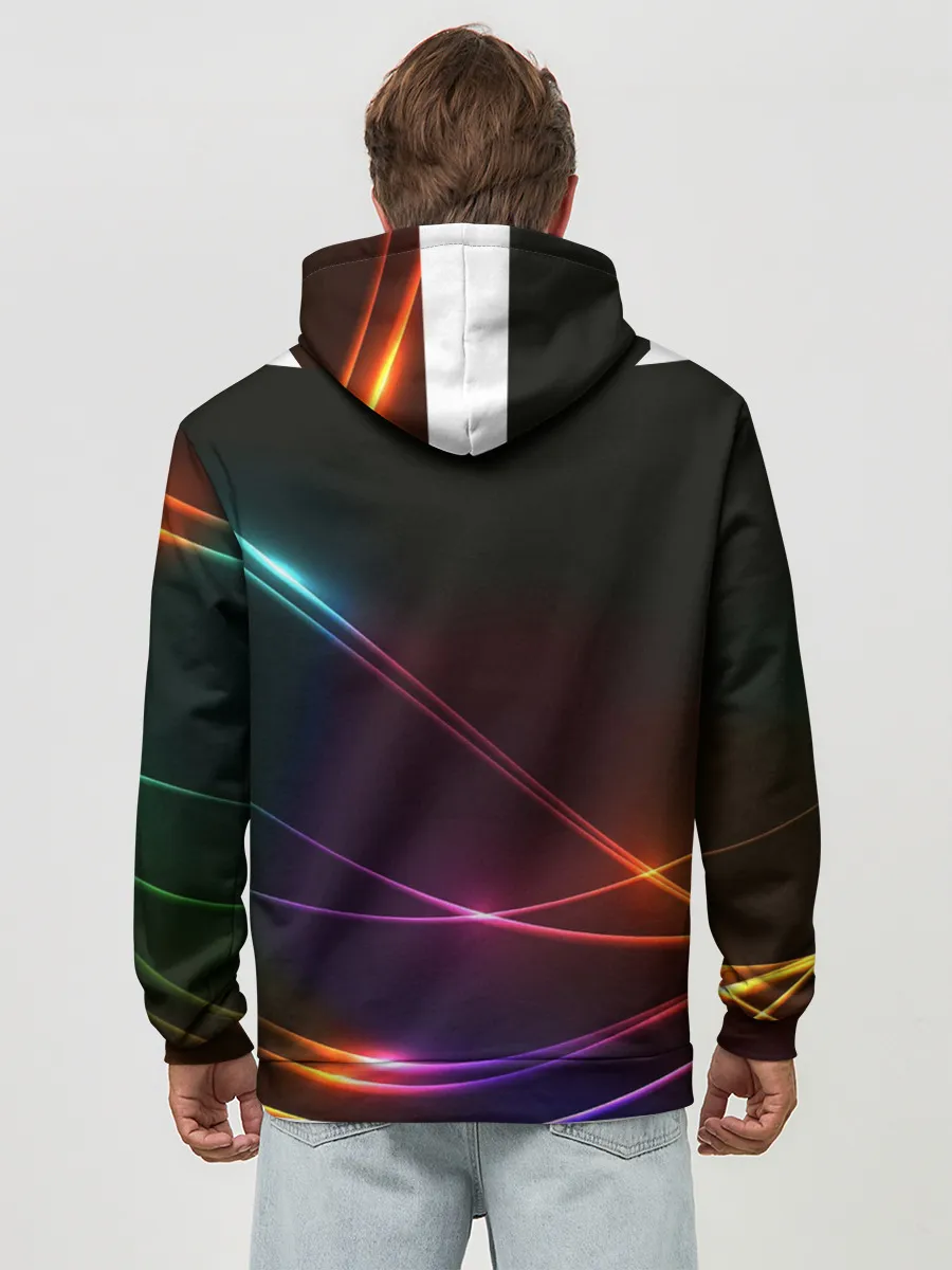 Худи мужской база хлопок / Неоновые Линии