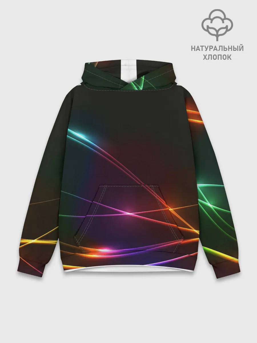 Худи мужской база хлопок / Неоновые Линии