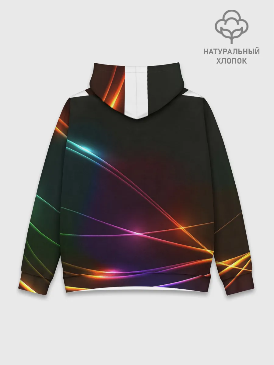 Худи мужской база хлопок / Неоновые Линии