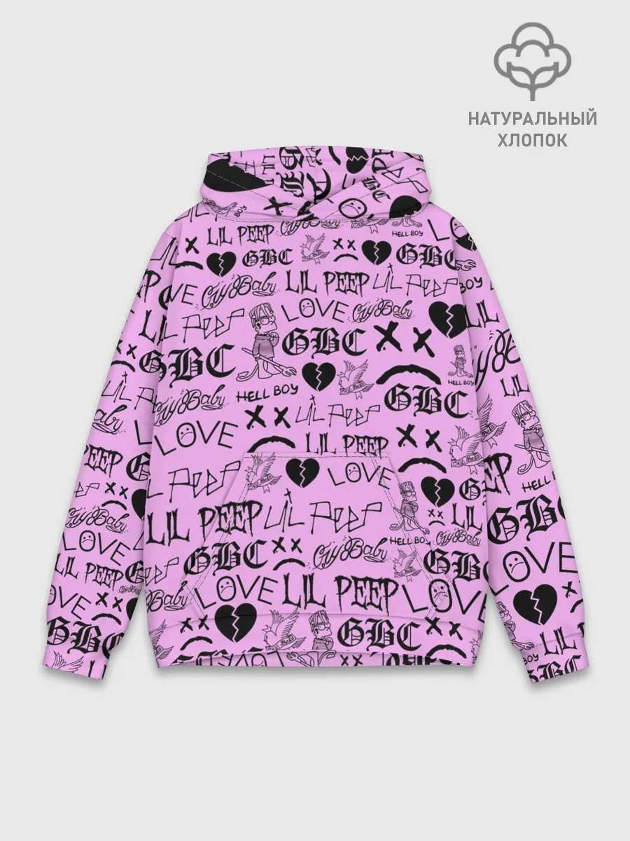 Худи мужской база хлопок / LIL PEEP LOGOBOMBING