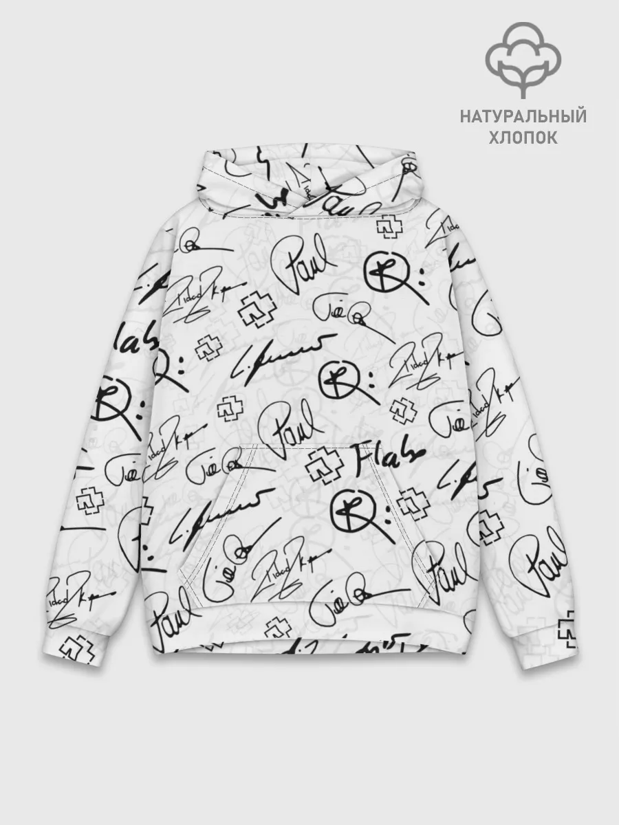 Худи мужской база хлопок / RAMMSTEIN АВТОГРАФЫ