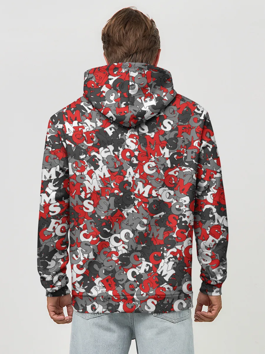 Худи мужской база хлопок / Камуфляж с буквами F.C.S.M