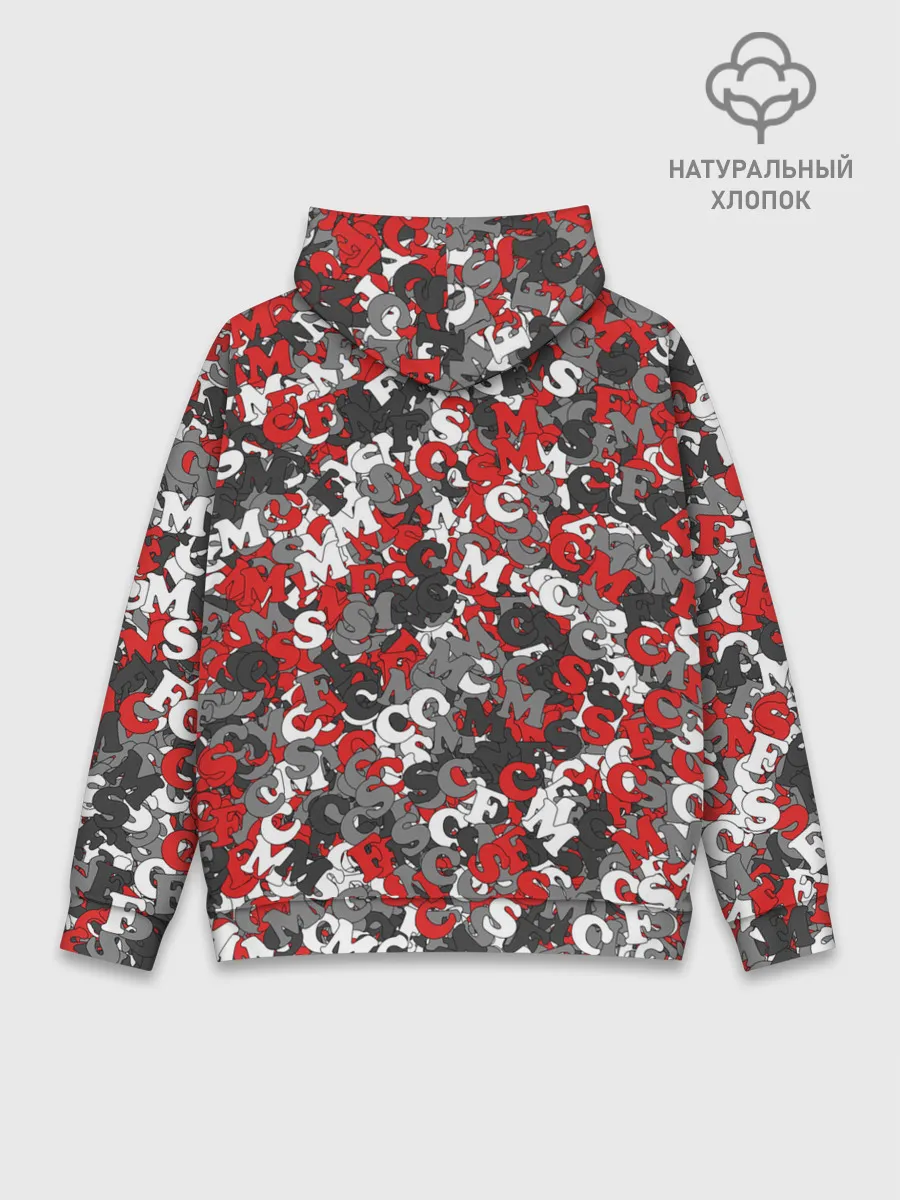 Худи мужской база хлопок / Камуфляж с буквами F.C.S.M