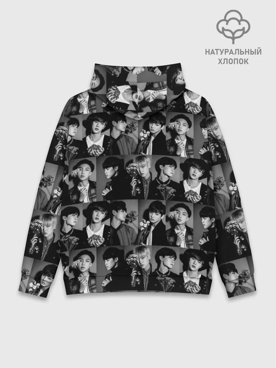 Худи мужской база хлопок / I am army and I lover BTS