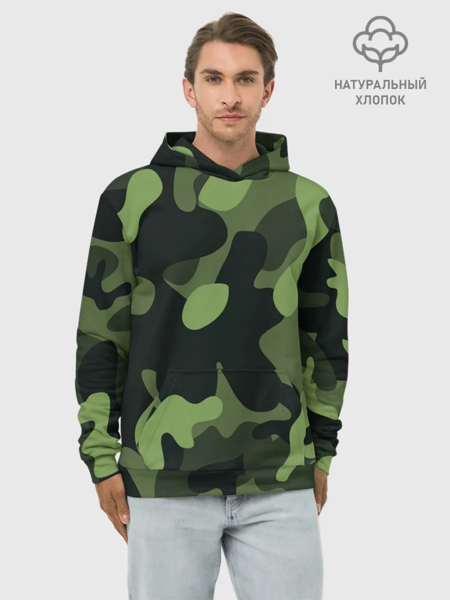 Худи мужской база хлопок / Камуфляж