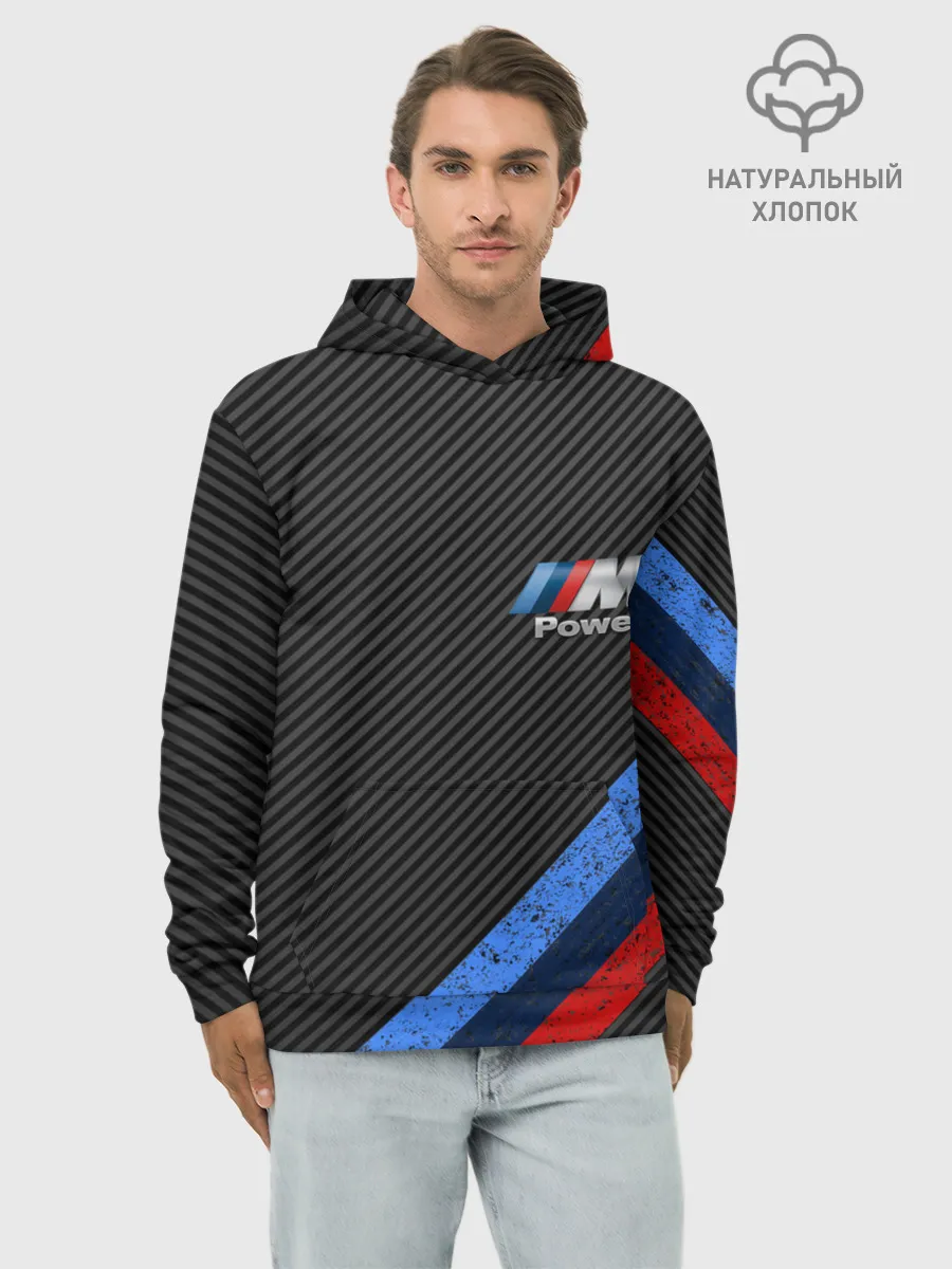 Худи мужской база хлопок / BMW КАРБОН