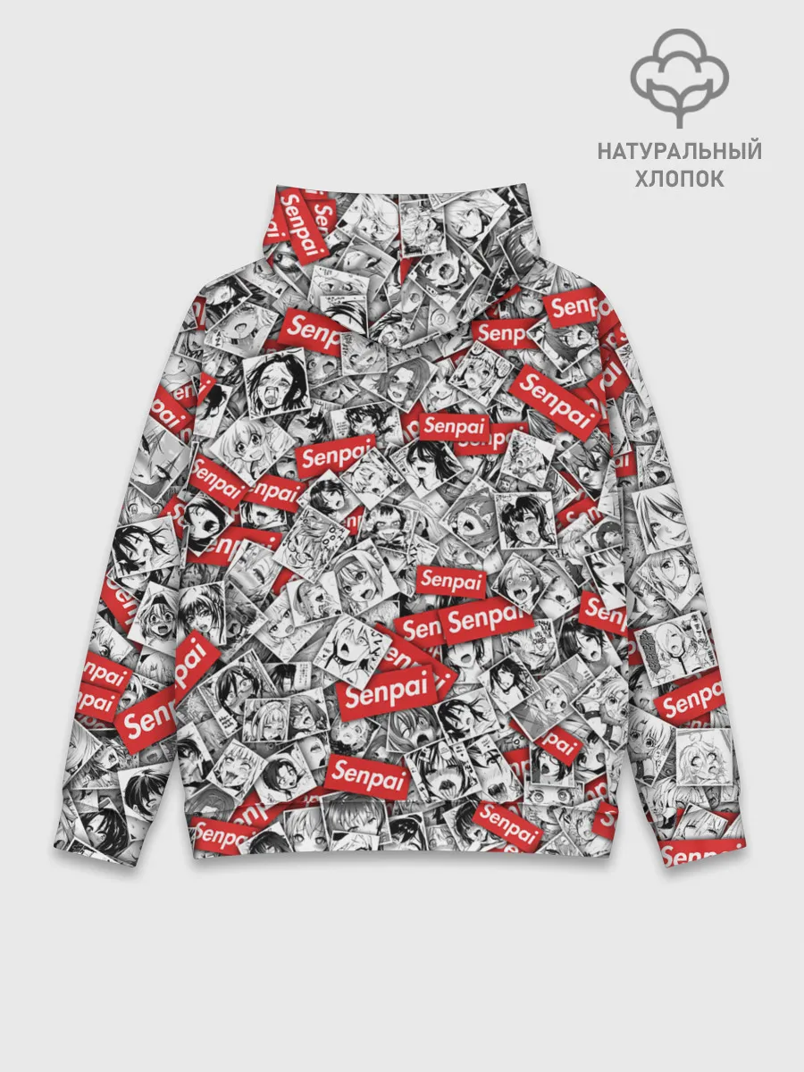 Худи мужской база хлопок / Senpai ahegao