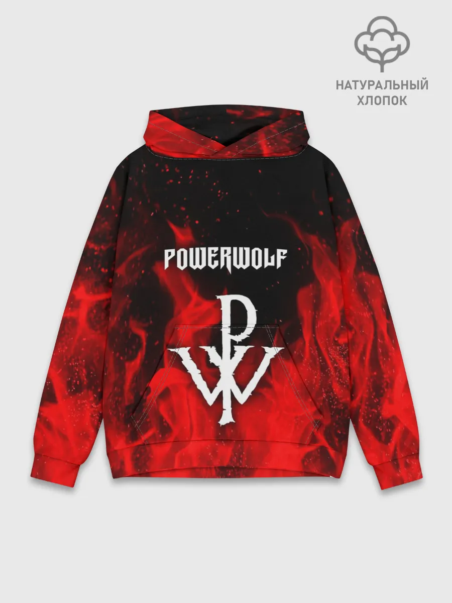 Худи мужской база хлопок / POWERWOLF