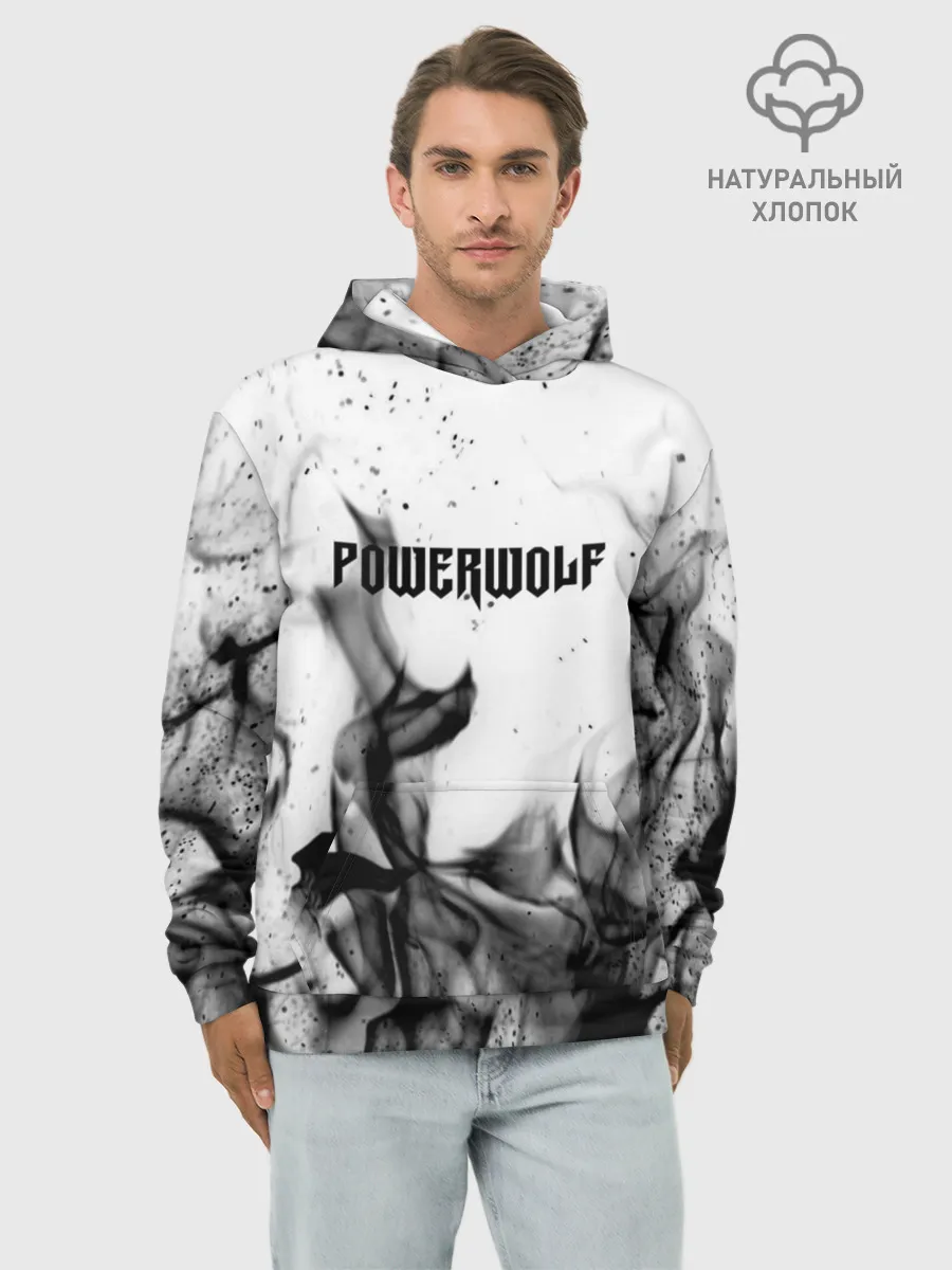 Худи мужской база хлопок / POWERWOLF