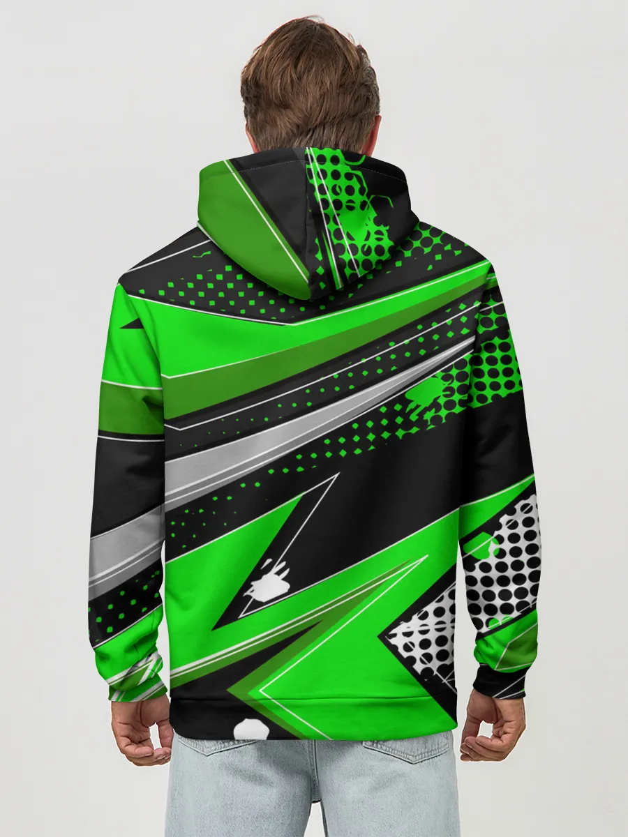 Худи мужской база хлопок / Зеленая краска