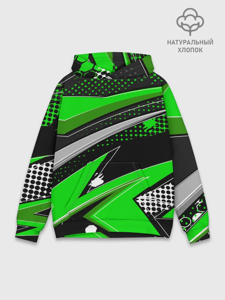 Худи мужской база хлопок / Зеленая краска