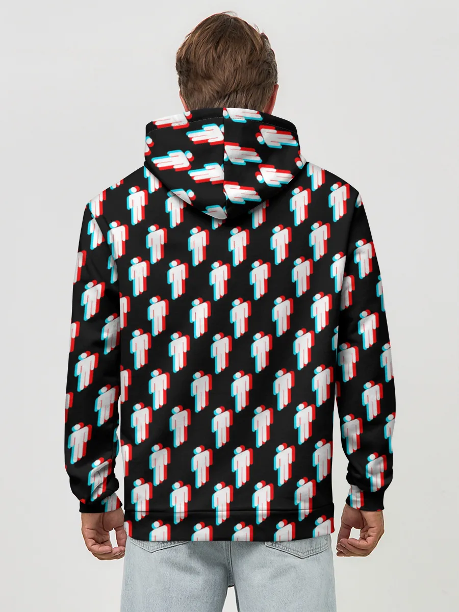 Худи мужской база хлопок / BILLIE EILISH GLITCH