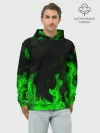 Худи мужской база хлопок / ЗЕЛЁНЫЙ ОГОНЬ | GREEN FIRE