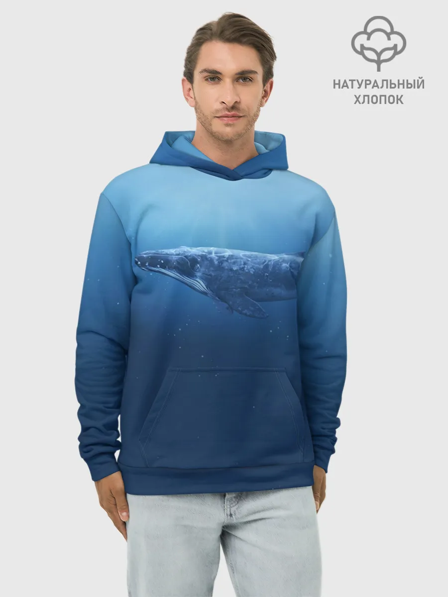Худи мужской база хлопок / Кит