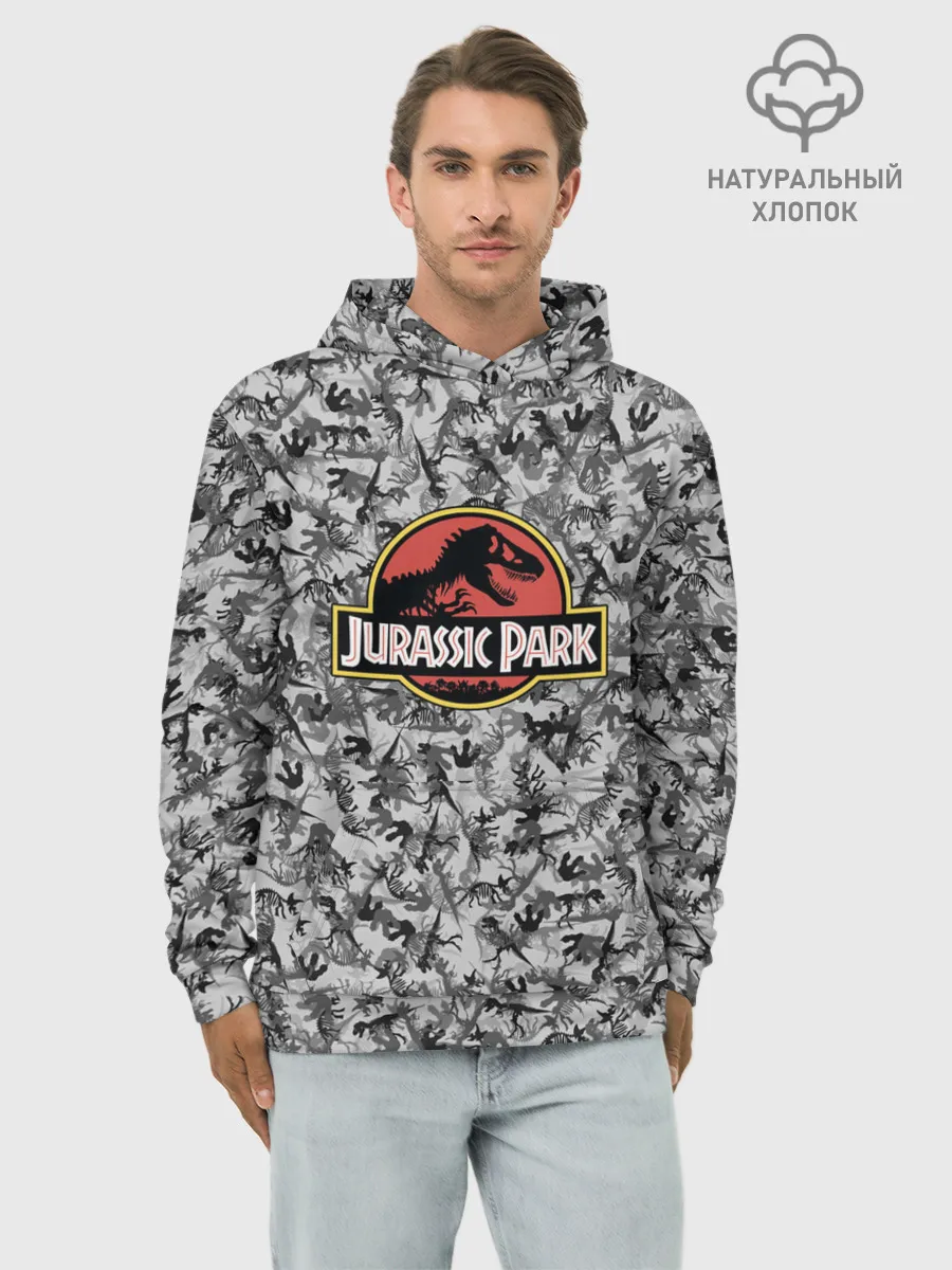 Худи мужской база хлопок / Jurassic Park