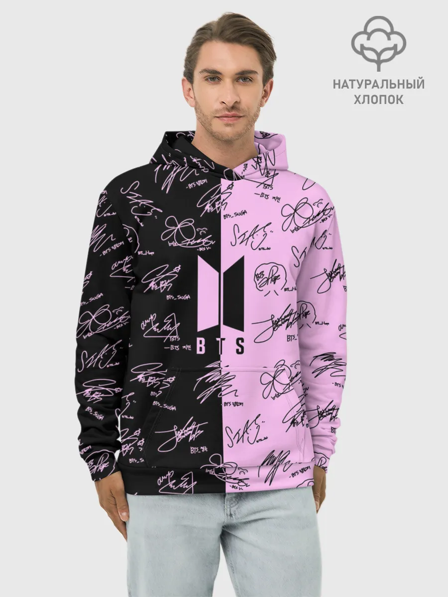 Худи мужской база хлопок / BTS АВТОГРАФЫ | БТС