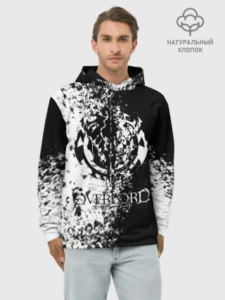 Худи мужской база хлопок / чб спрей оверлорд