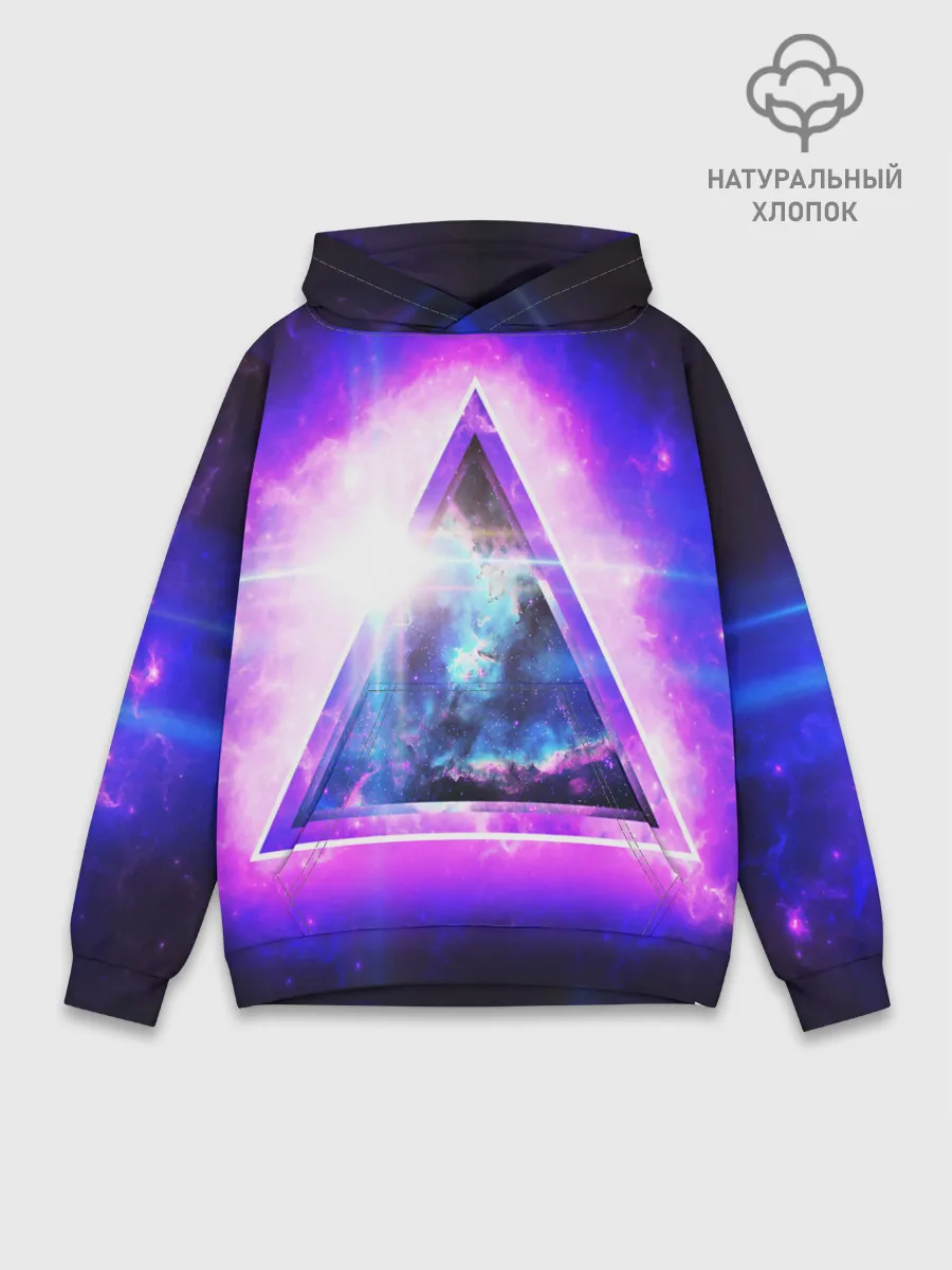 Худи мужской база хлопок / КОСМИЧЕСКИЙ ТРЕУГОЛЬНИК
