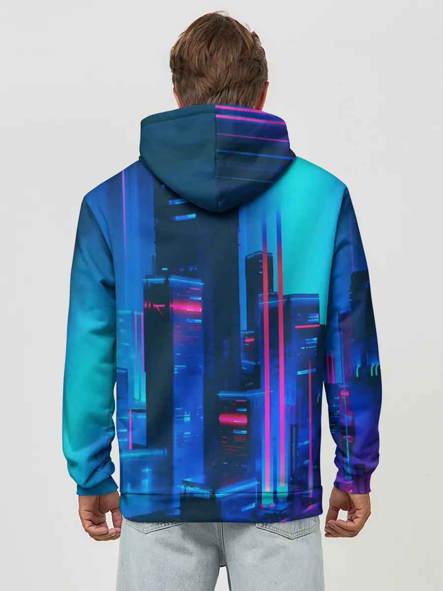 Худи мужской база хлопок / НОЧНОЙ ГОРОД