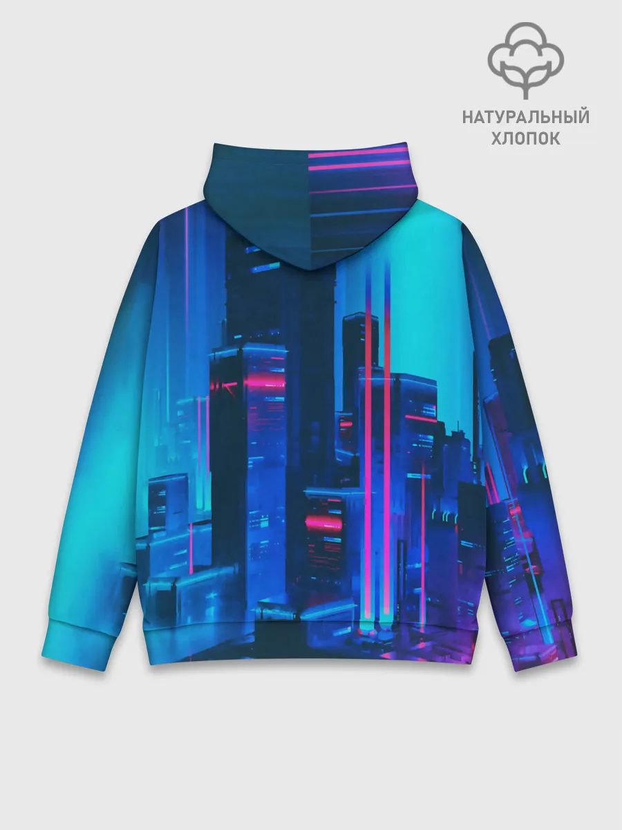 Худи мужской база хлопок / НОЧНОЙ ГОРОД