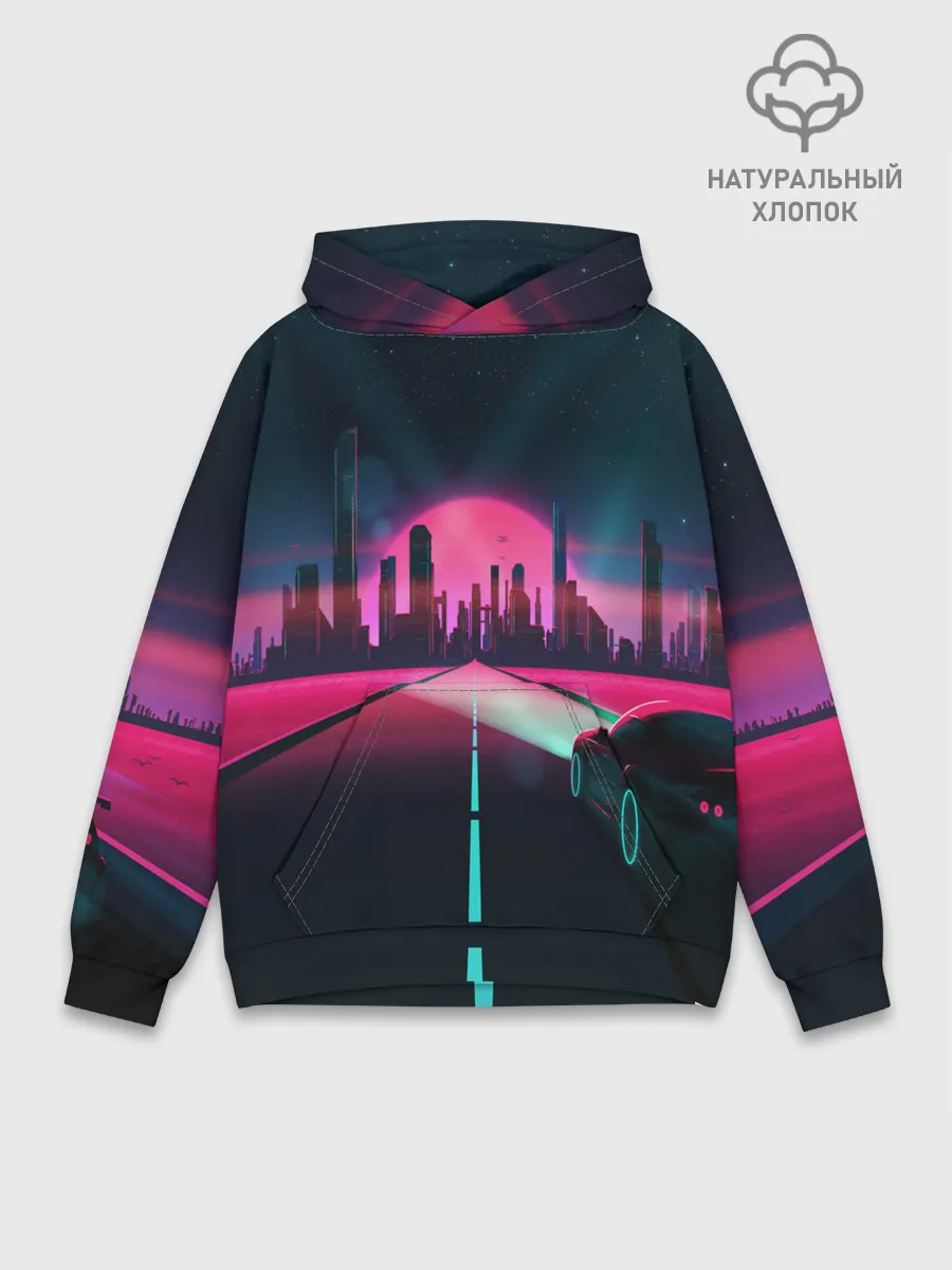 Худи мужской база хлопок / НЕОНОВЫЙ ГОРОД