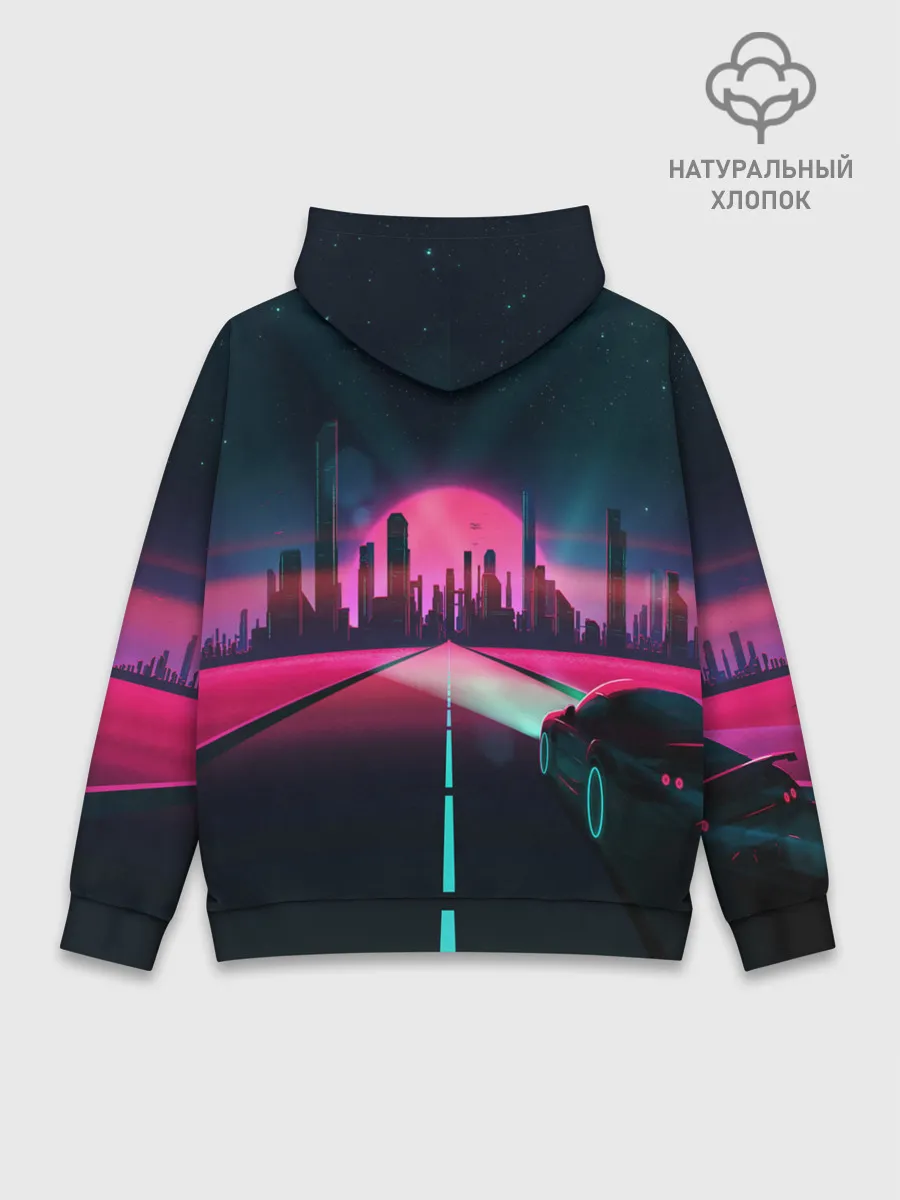 Худи мужской база хлопок / НЕОНОВЫЙ ГОРОД