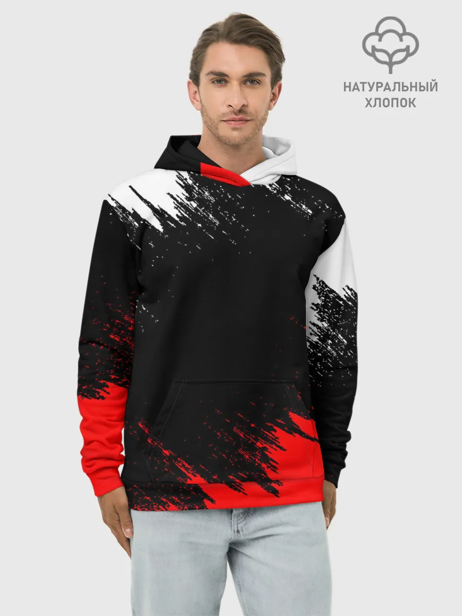 Худи мужской база хлопок / БРЫЗГИ КРАСОК