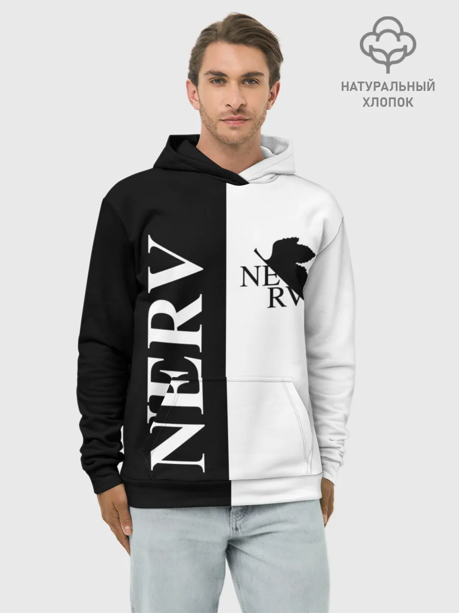 Худи мужской база хлопок / Nerv black