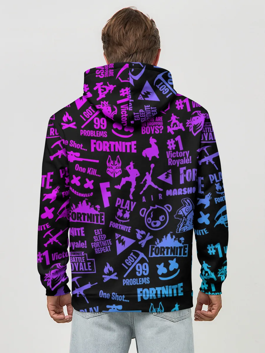 Худи мужской база хлопок / FORTNITE NEON | ФОРТНАЙТ НЕОН