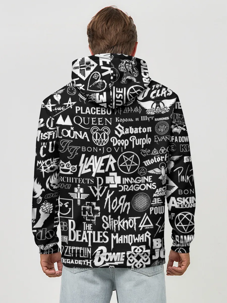 Худи мужской база хлопок / ЛОГОТИПЫ РОК ГРУПП | ROCK