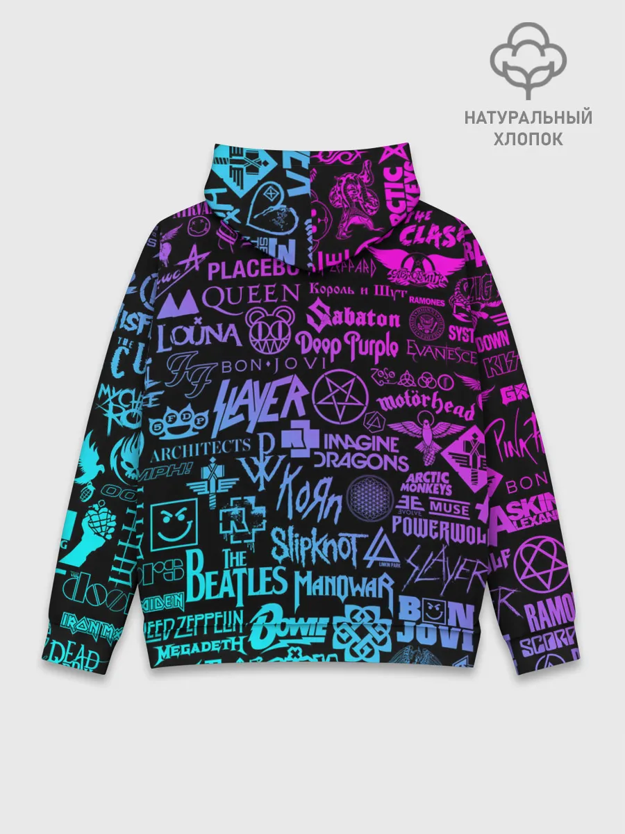 Худи мужской база хлопок / ЛОГОТИПЫ РОК ГРУПП