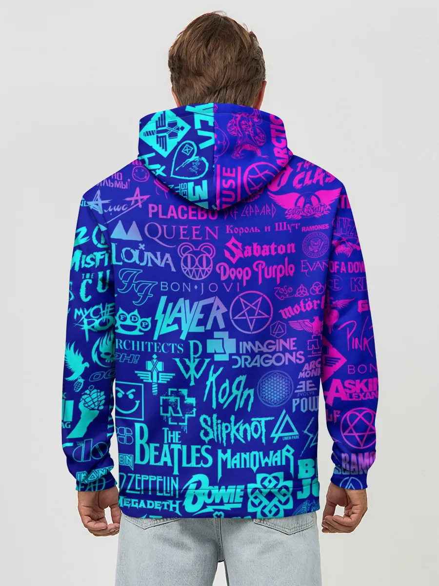 Худи мужской база хлопок / ЛОГОТИПЫ РОК ГРУПП