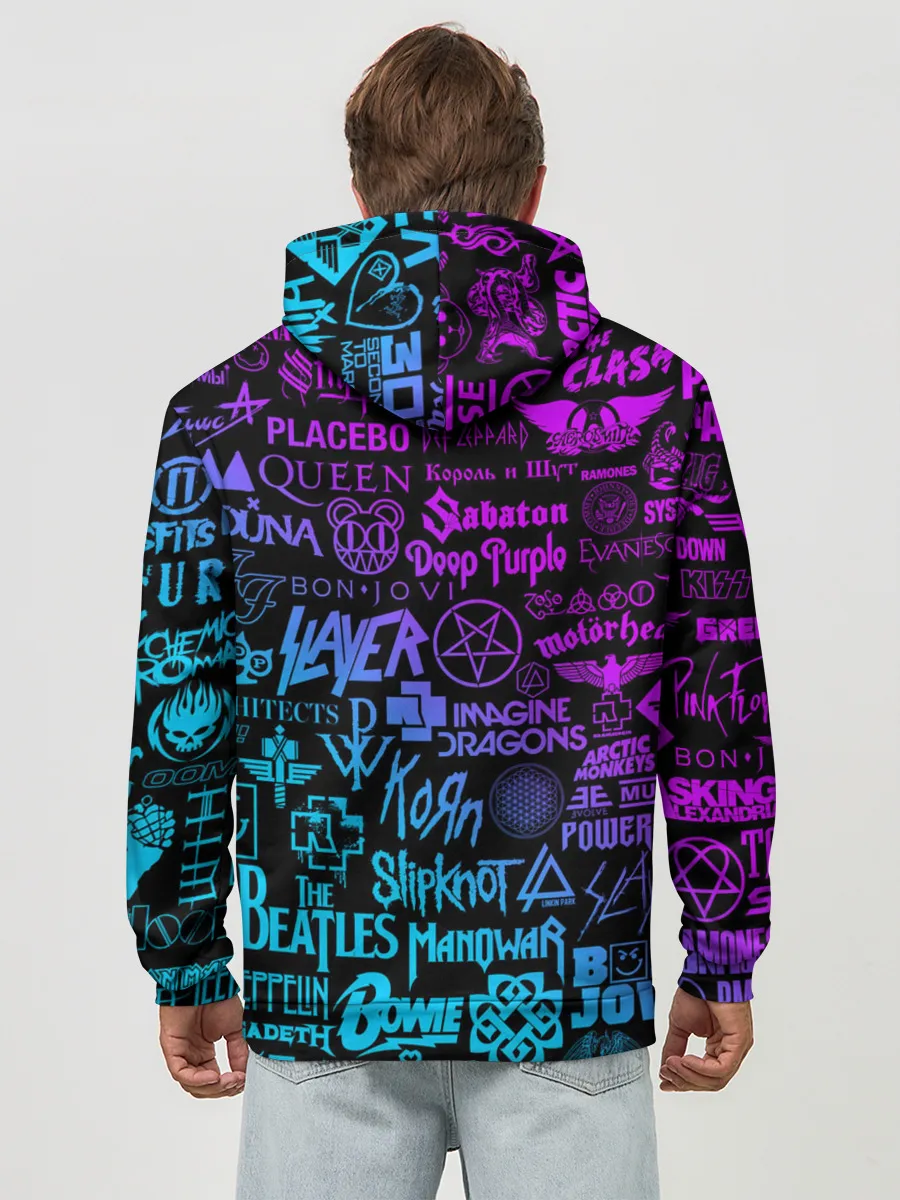 Худи мужской база хлопок / ЛОГОТИПЫ РОК ГРУПП