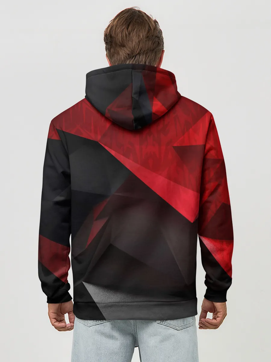 Худи мужской база хлопок / Red & Black