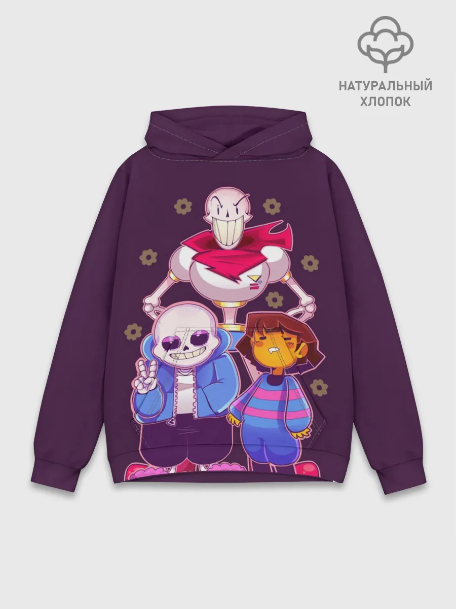 Худи мужской база хлопок / Персонажи Undertale