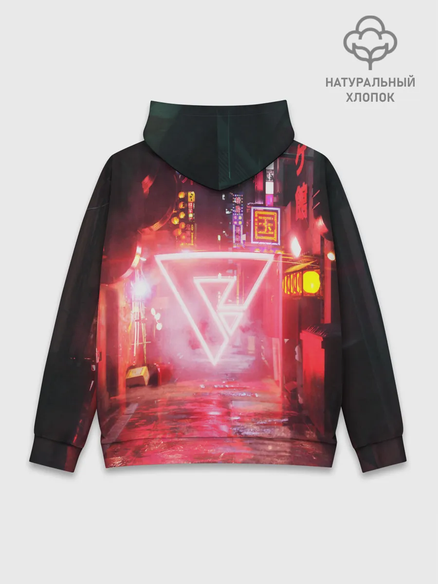Худи мужской база хлопок / КИБЕР НЕОН