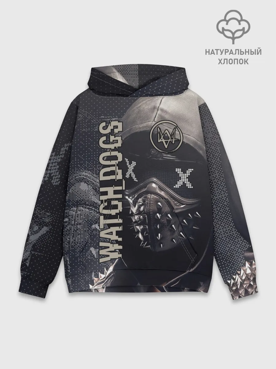 Худи мужской база хлопок / WATCH DOGS