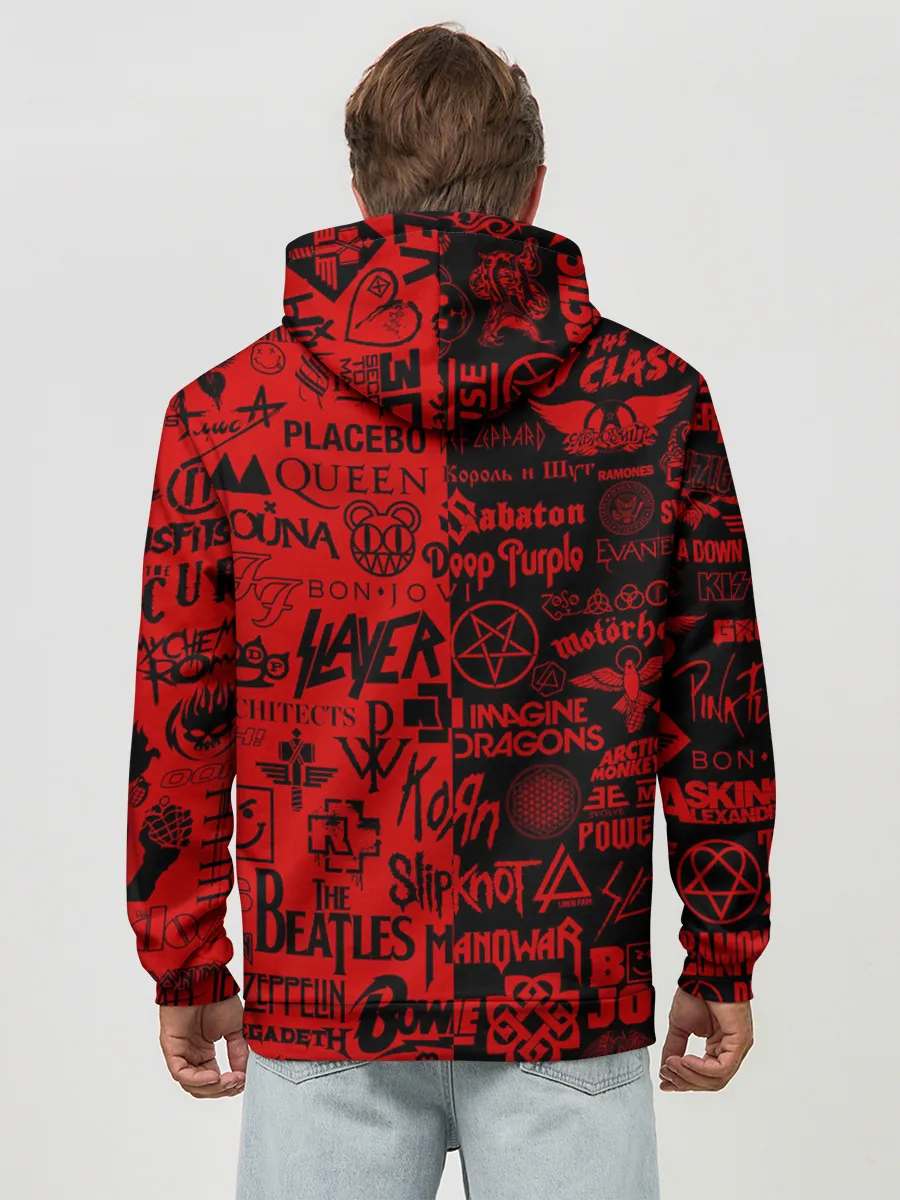 Худи мужской база хлопок / ЛОГОТИПЫ РОК ГРУПП | ROCK