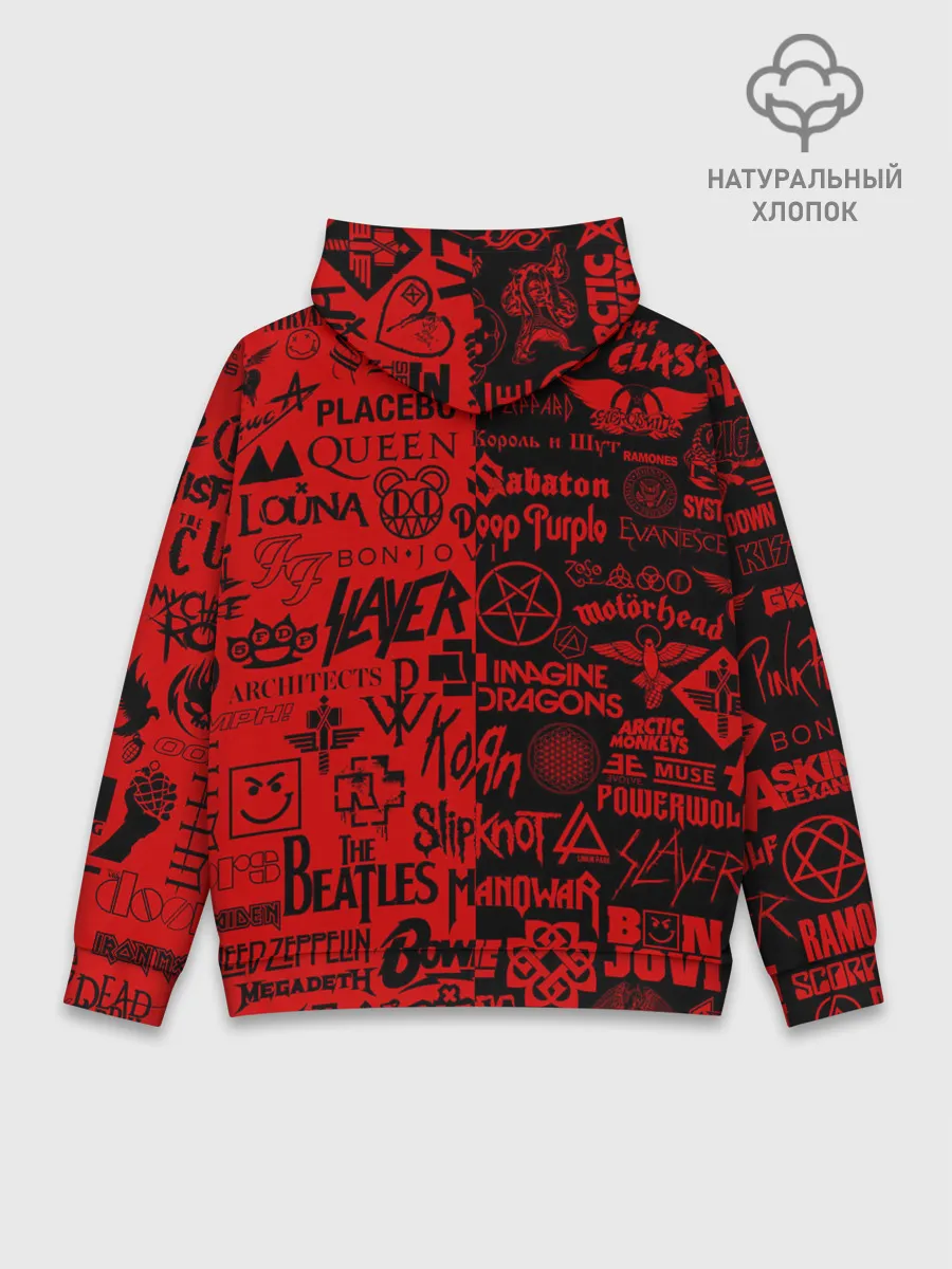 Худи мужской база хлопок / ЛОГОТИПЫ РОК ГРУПП | ROCK
