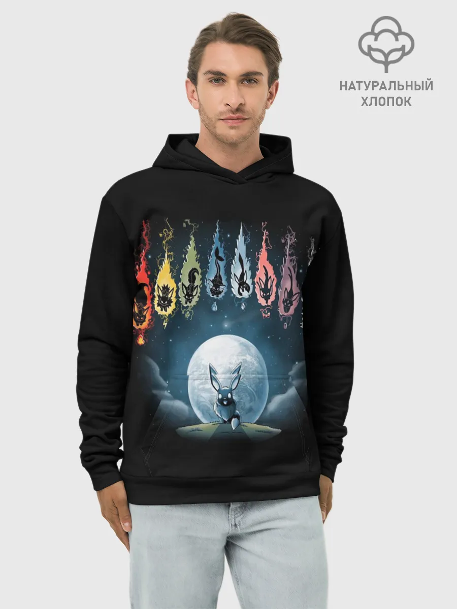 Худи мужской база хлопок / Покемон Эволюция Иви